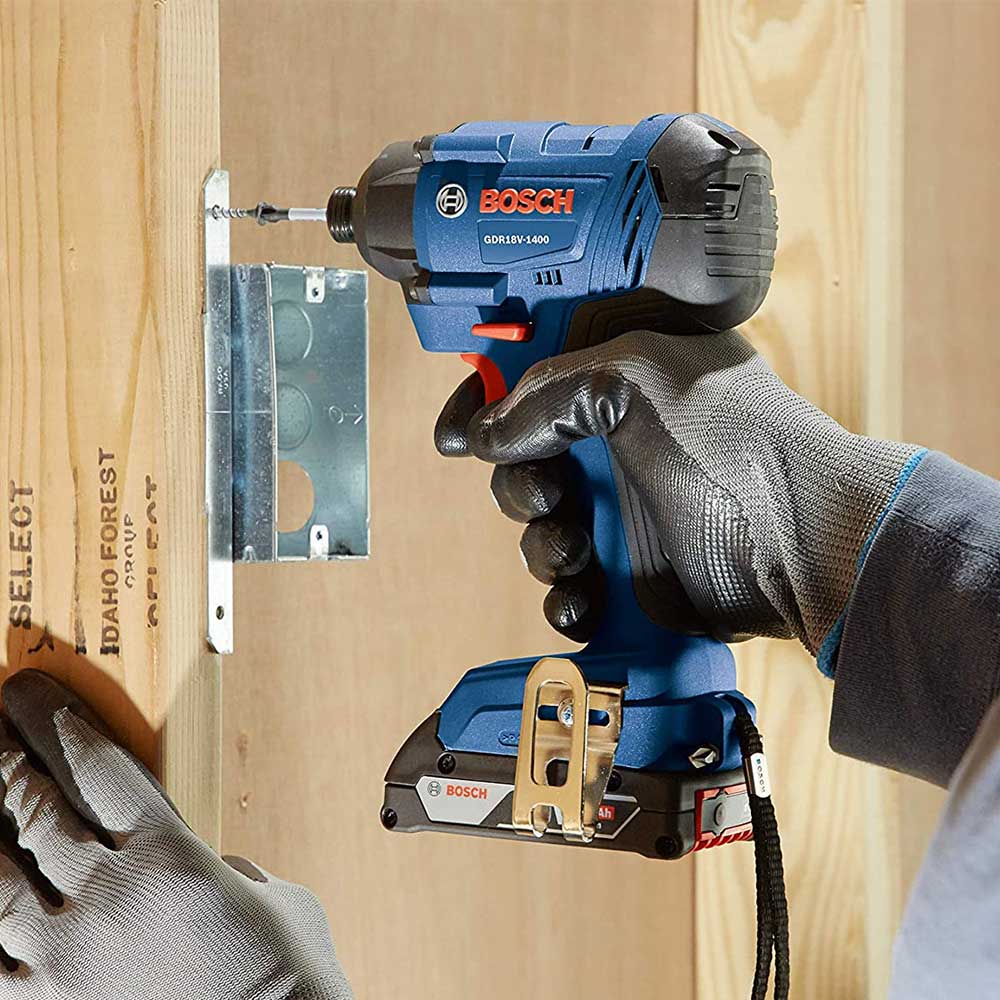 Bosch, Bosch GDR18V-1400B12 18V 1/4" Cordless Hex Impact Driver w/ Slimpack Battery