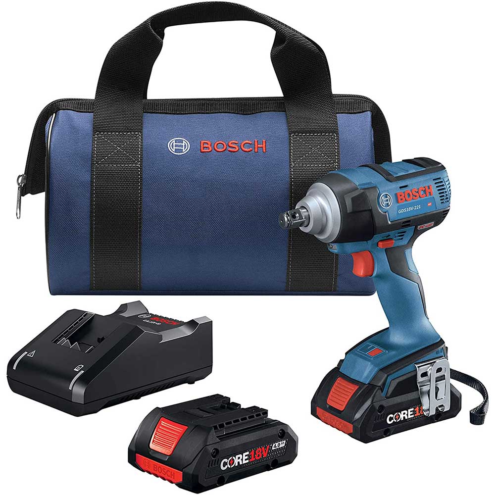 Bosch, Bosch GDS18V-221B25 18V 1/2" Mid-Torque Impact Wrench w/ 2 Compact Batteries