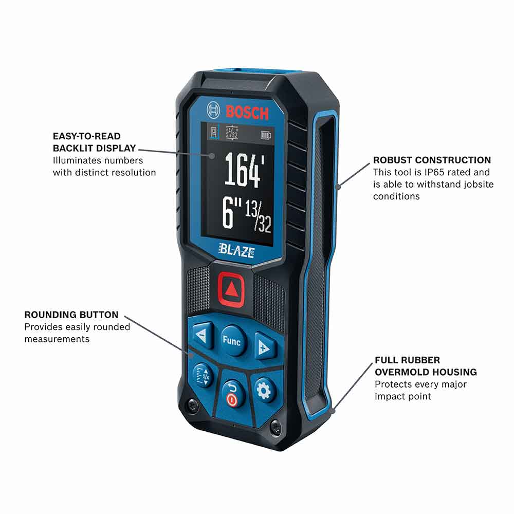 Bosch, Bosch GLM165-22 165' BLAZE Ergonomic Cordless Red Digital Laser Measure