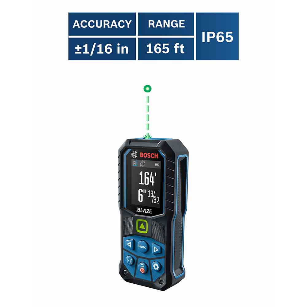 Bosch, Bosch GLM165-25G 165' BLAZE Ergonomic Cordless Green Digital Laser Measure