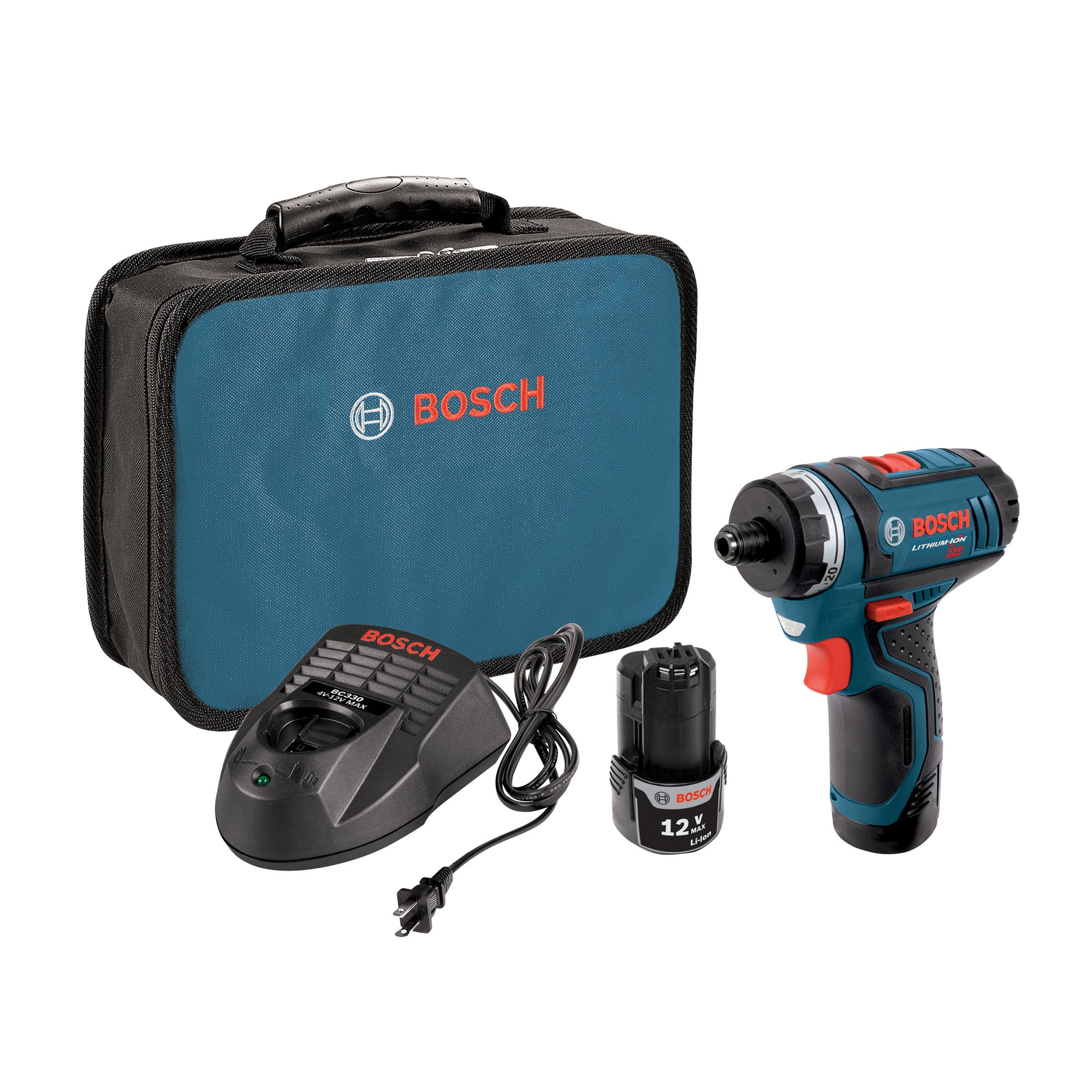 Bosch, Bosch PS21-2A 12-Volt 0-1,300 Rpm Max Lithium-Ion 2-Speed Pocket Driver Kit