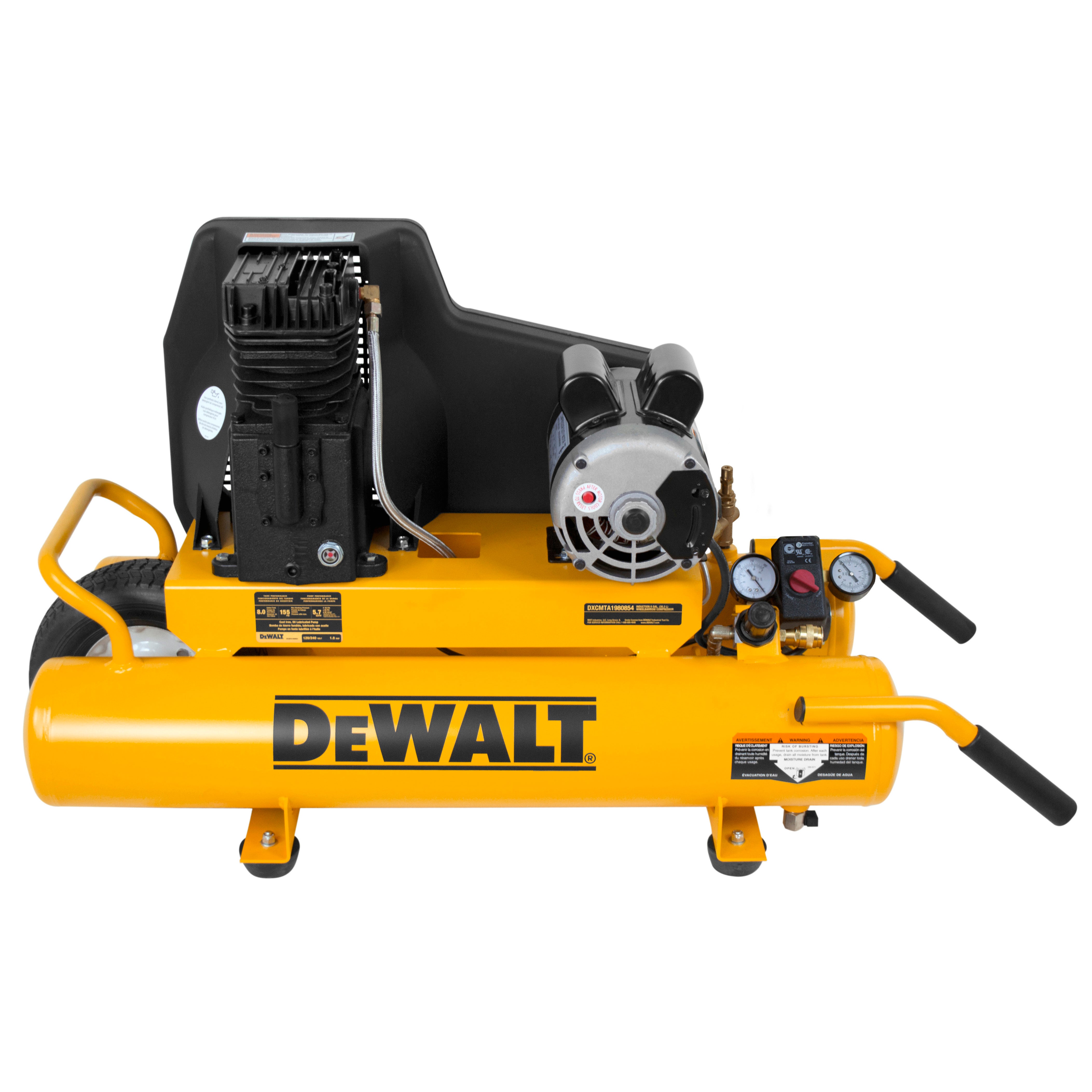 DeWALT, DeWALT DXCMTA1980854 1.9-HP 8gl Dual Voltage Wheelbarrow Air Compressor 1-Phase