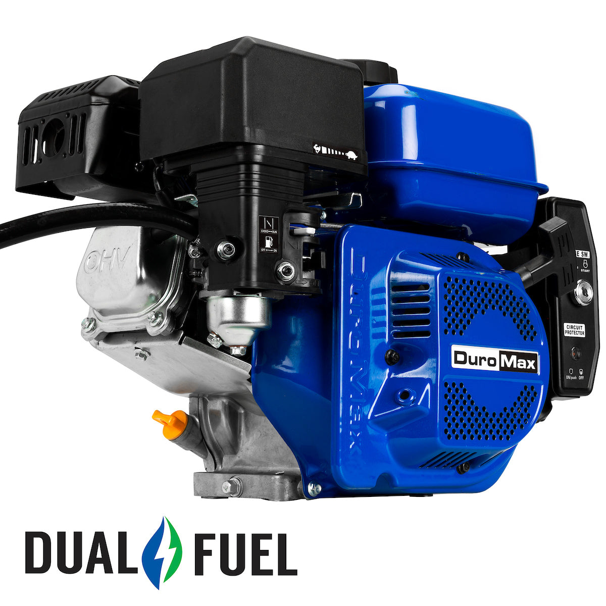 DuroMax, DuroMax XP7HPX 212cc 3/4" Shaft Recoil/Electric Start Horizontal Dual Fuel Engine