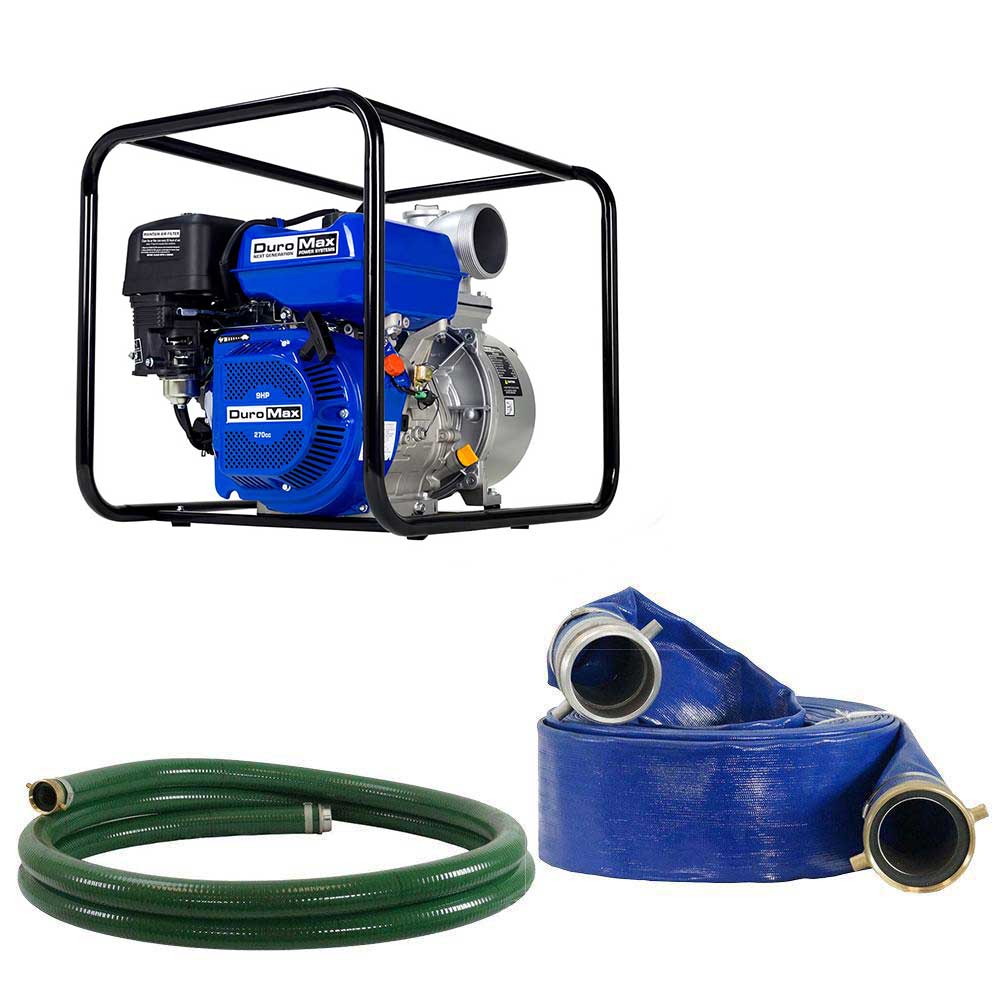 DuroMax, DuroMax XP904WP-LHK 270cc 427 CFM 4" Gas Engine Water Pump Kit