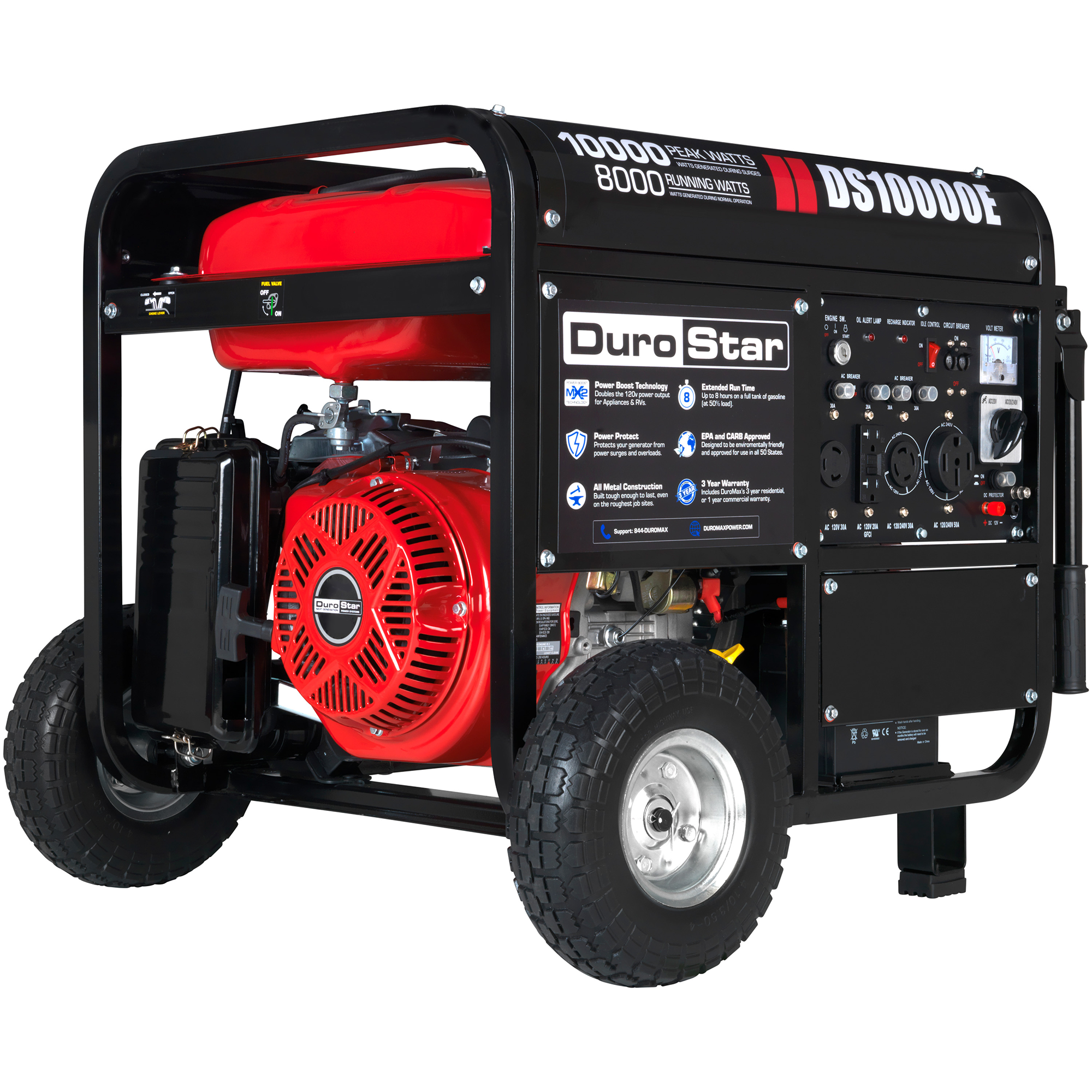 DuroStar, DuroStar DS10000E 10000-Watt 440cc Portable Gas Generator w/ Electric Start and Wheel Kit