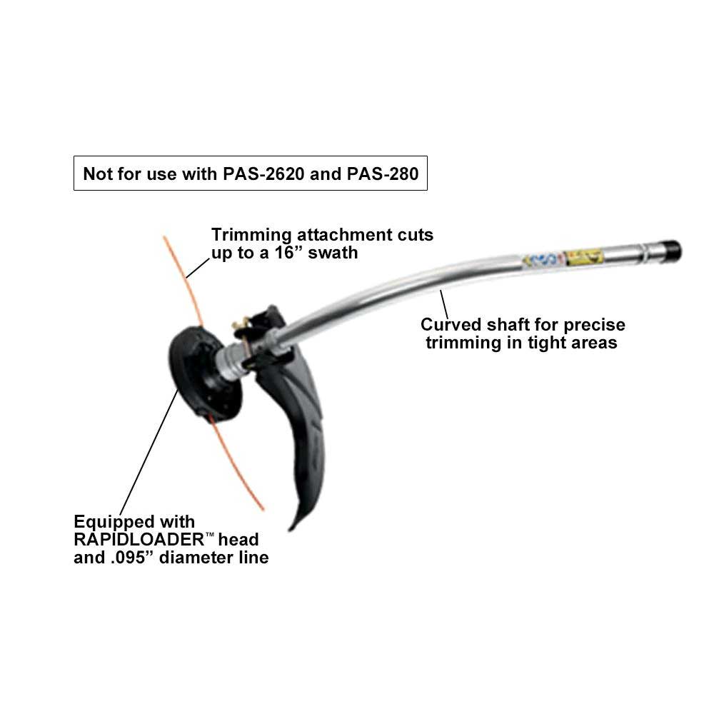 Echo, Echo 99944200615 PAS Curved Shaft Trimmmer Attachment w/ 16" Swath