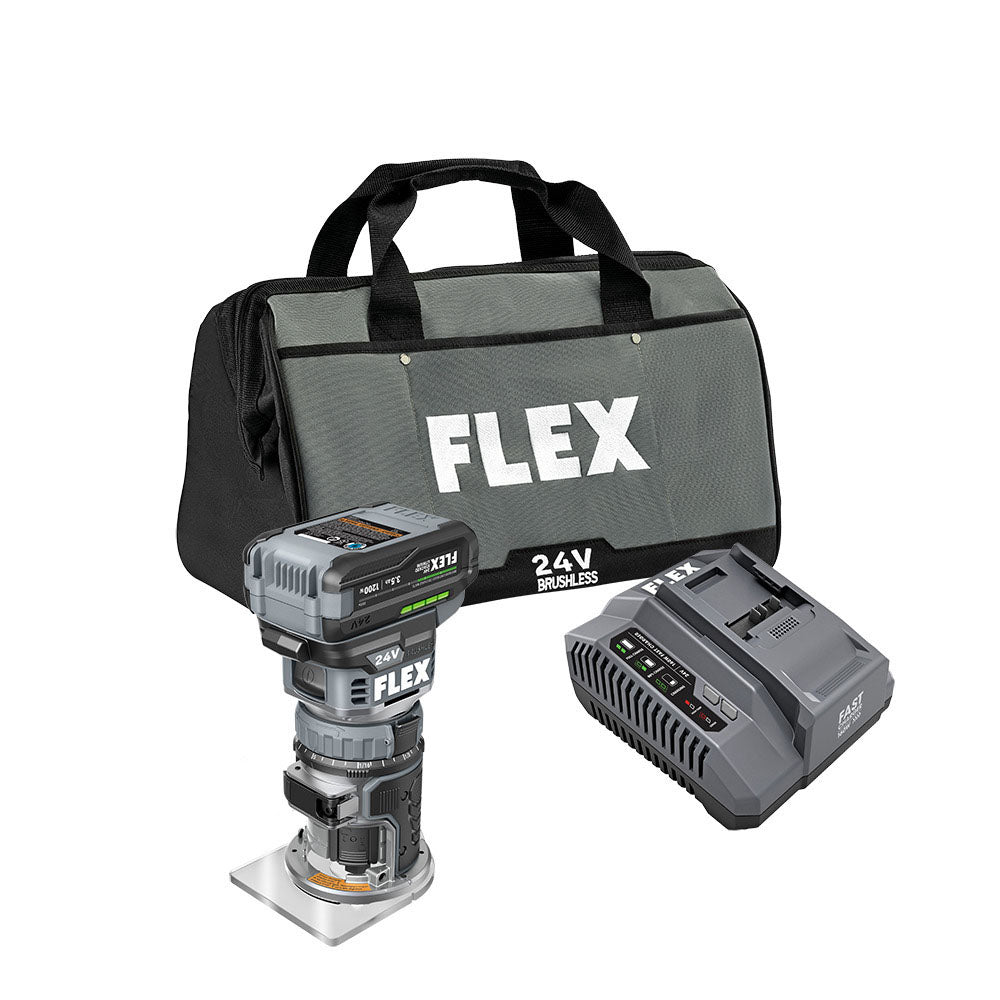 Flex, Flex FX4221-1F Brushless Cordless Compact Trim Router Stacked Kit