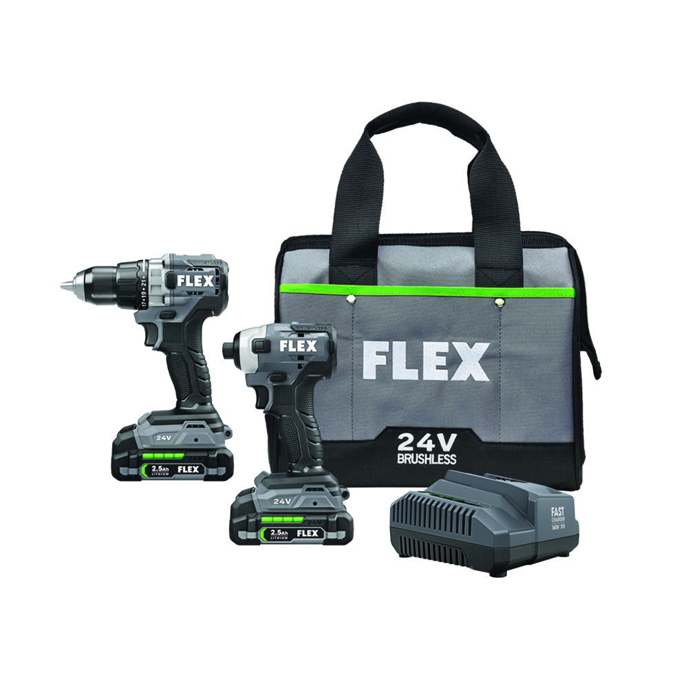 Flex, Flex FXM201-2A 24V Brushless 2 Tool Drill Driver and Impact Driver Combo Kit