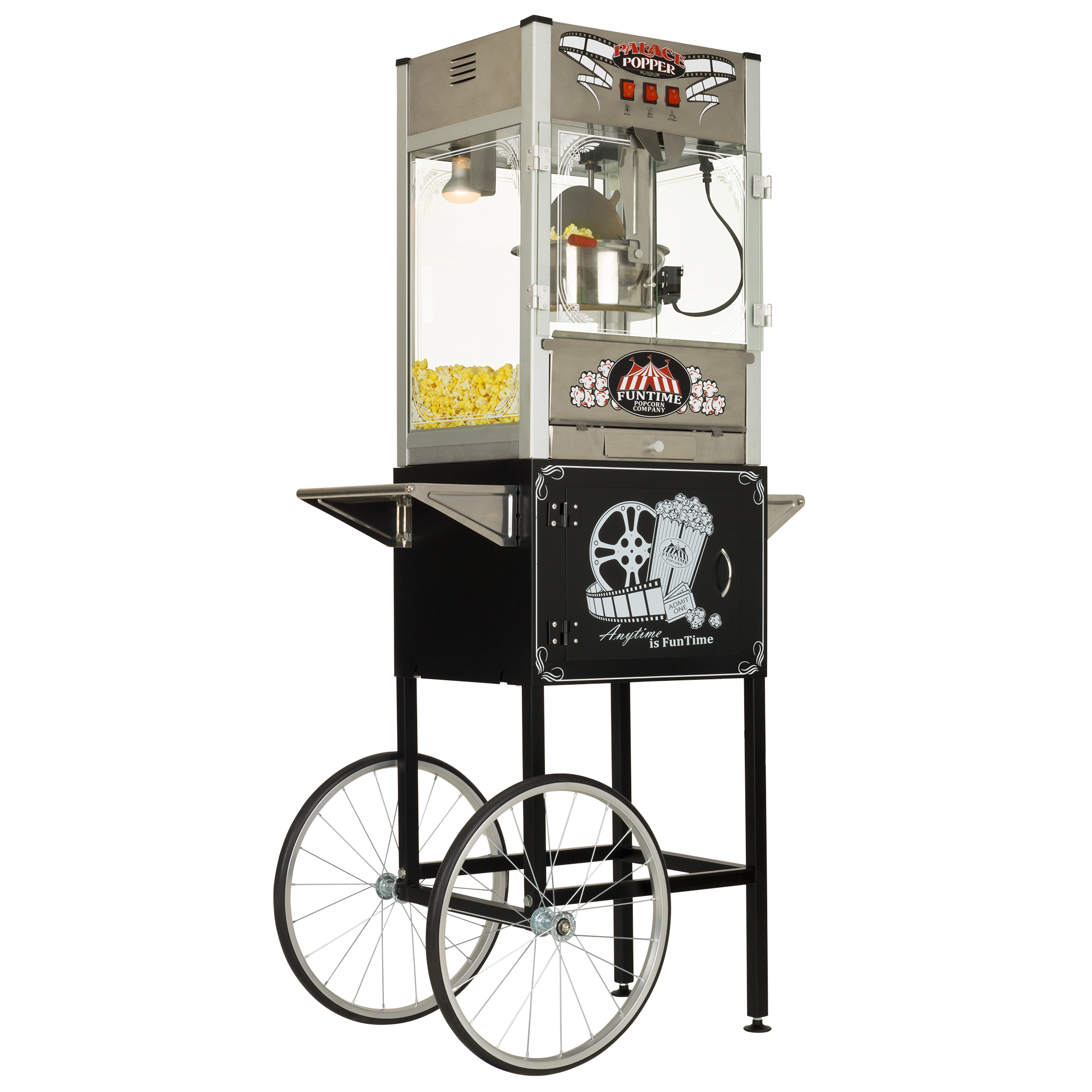 FunTime, FunTime FT1665PP Palace Popper 16 OZ Commercial Style Bar Popcorn Popper Machine Cart