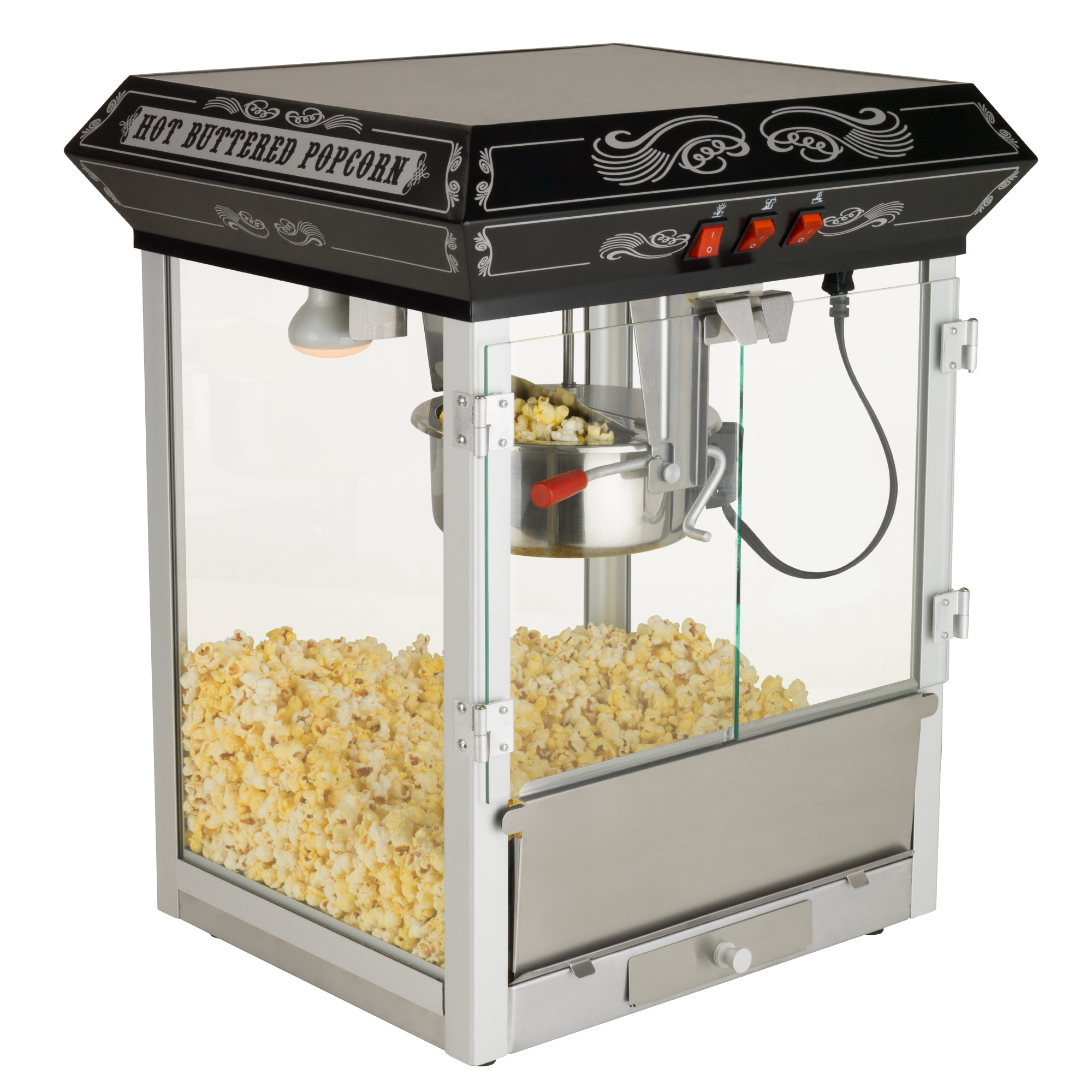 FunTime, FunTime FT825CB 8oz Black Bar Table Top Popcorn Popper Maker Machine