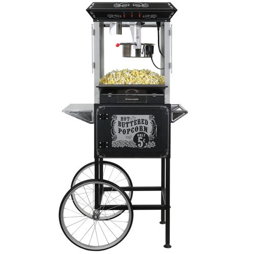 FunTime, FunTime FT860CB 8oz Premium Black Popcorn Popper Machine Maker Cart Vintage