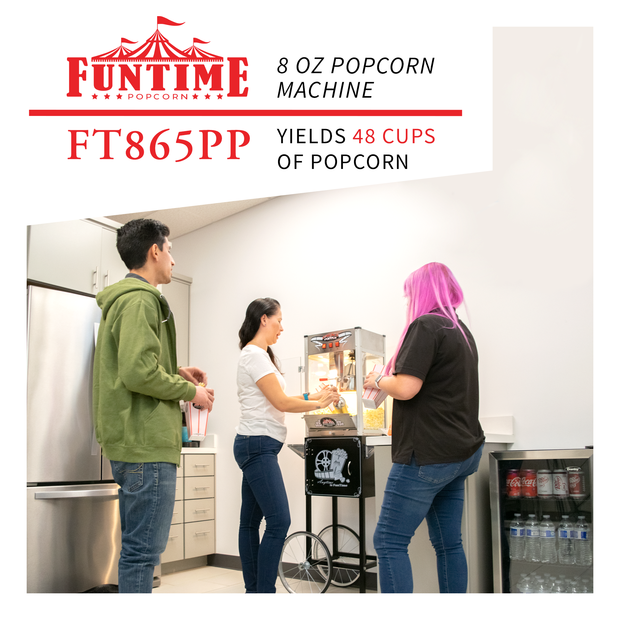 FunTime, FunTime FT865PP Palace Popper 8 oz Bar Style Popcorn Popper Machine