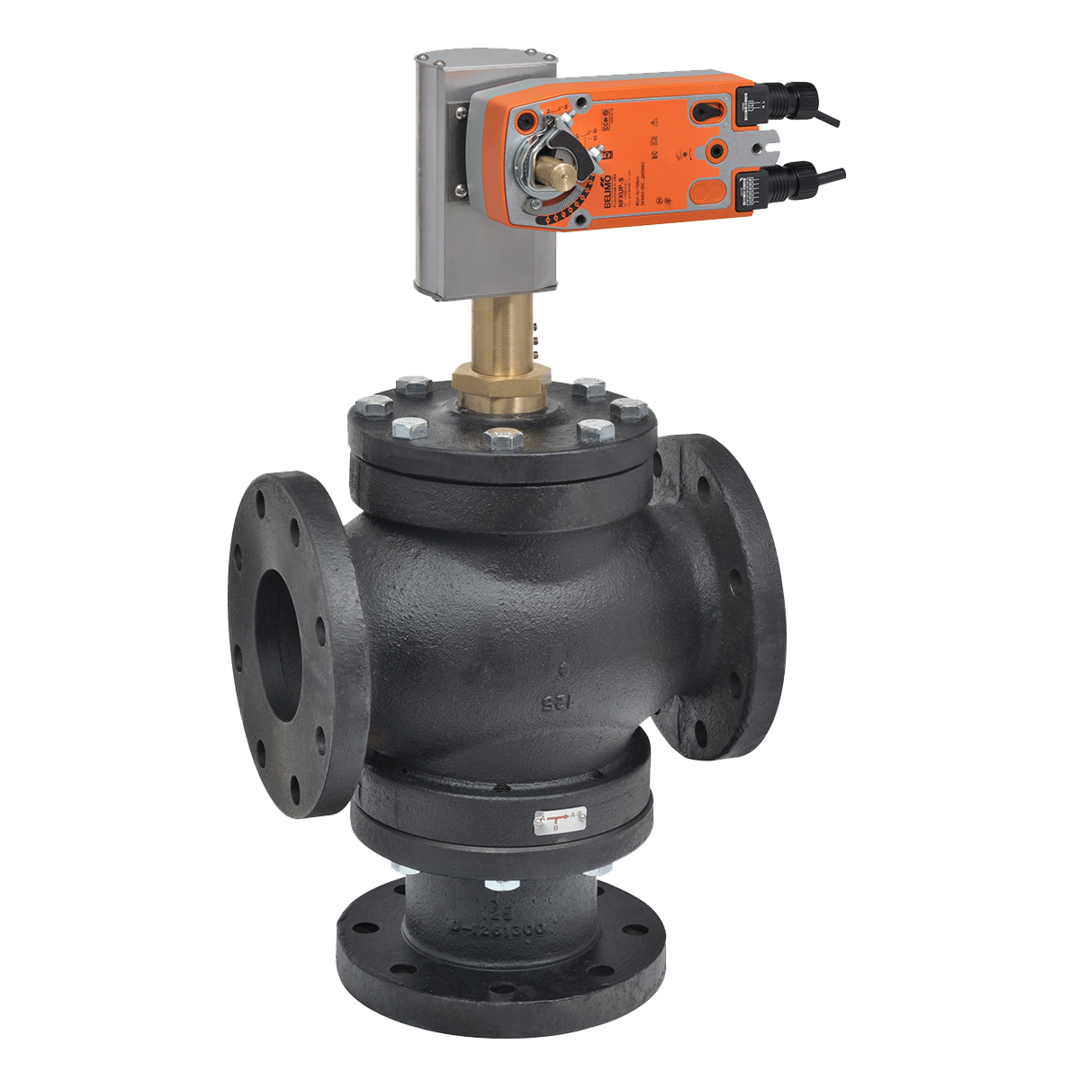 Belimo, G780S-250+AFBUP-S-X1    | Globe Valve | 3" | 3 Way | 91 Cv | w/ Spg Rtn | 24 -240V | On/Off | SW  |   Belimo