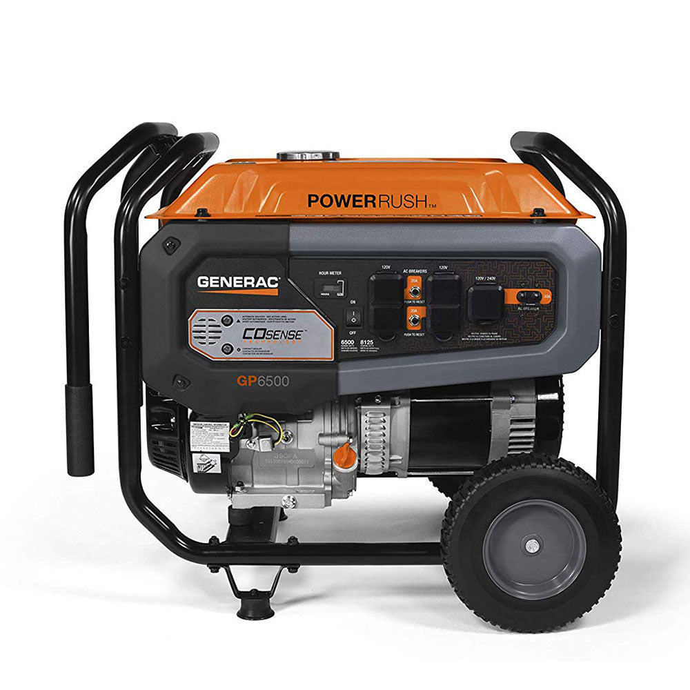 Generac, Generac 7683 6500W 120/240V GP6500 Gasoline Powered Portable Generator CO-SENSE