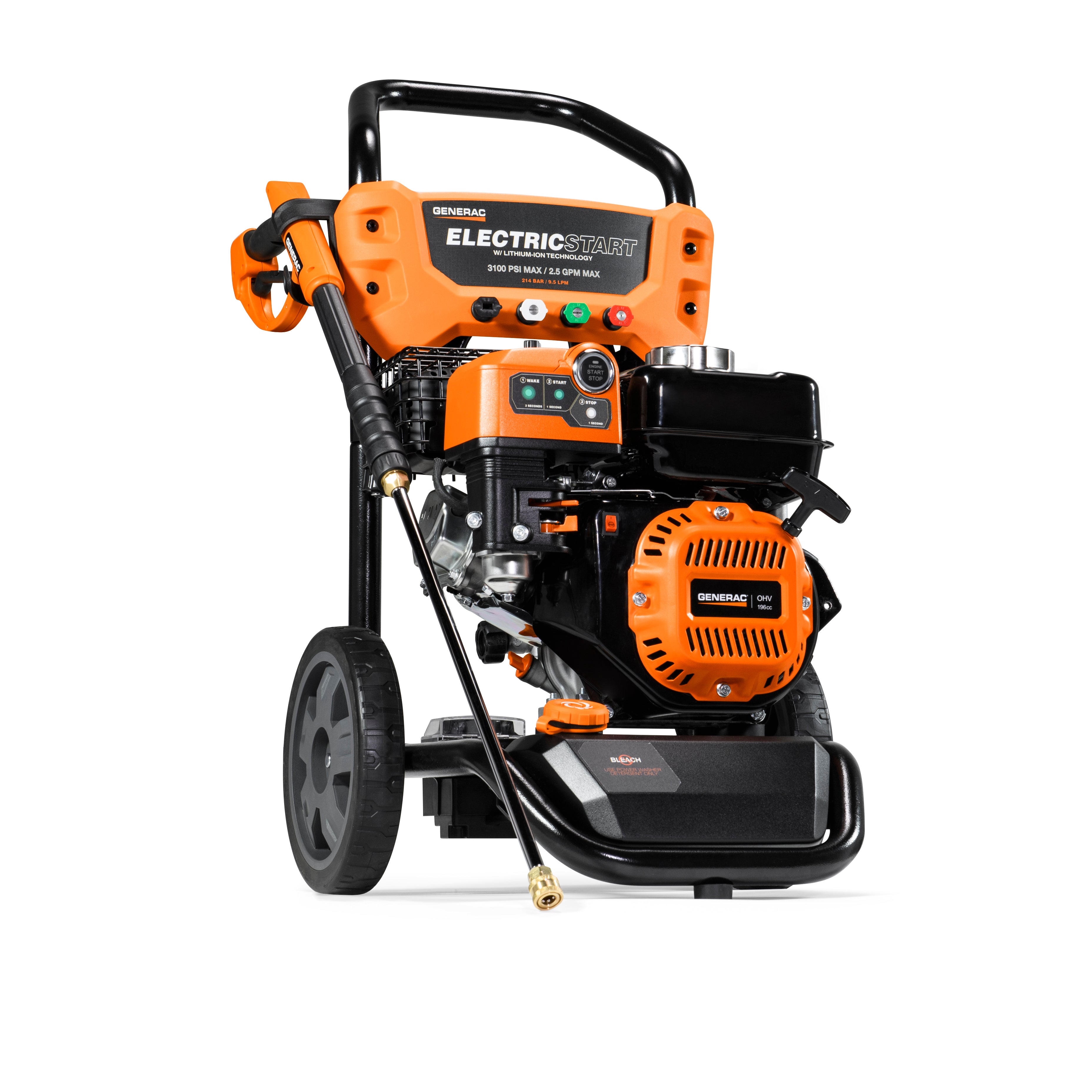 Generac, Generac 8894 3100 PSI Corded Electric Start Gas Pressure Washer