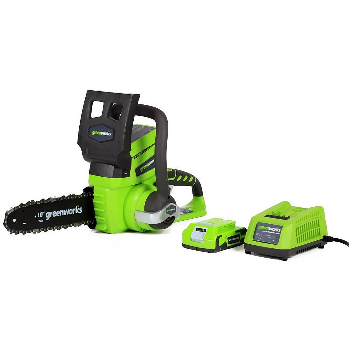 GreenWorks, GreenWorks 20362 24-Volt 10-Inch 2.0Ah Tool-Less Cordless Chainsaw Kit