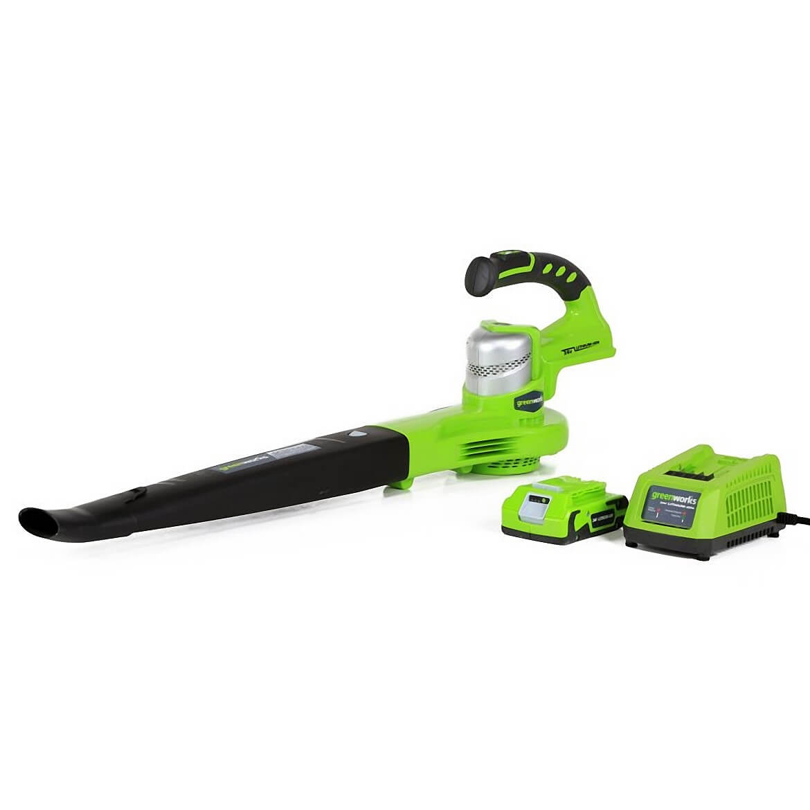 GreenWorks, GreenWorks 24352 24V 130-Mph Adjustable Dual-Speed Cordless Leaf Blower Kit