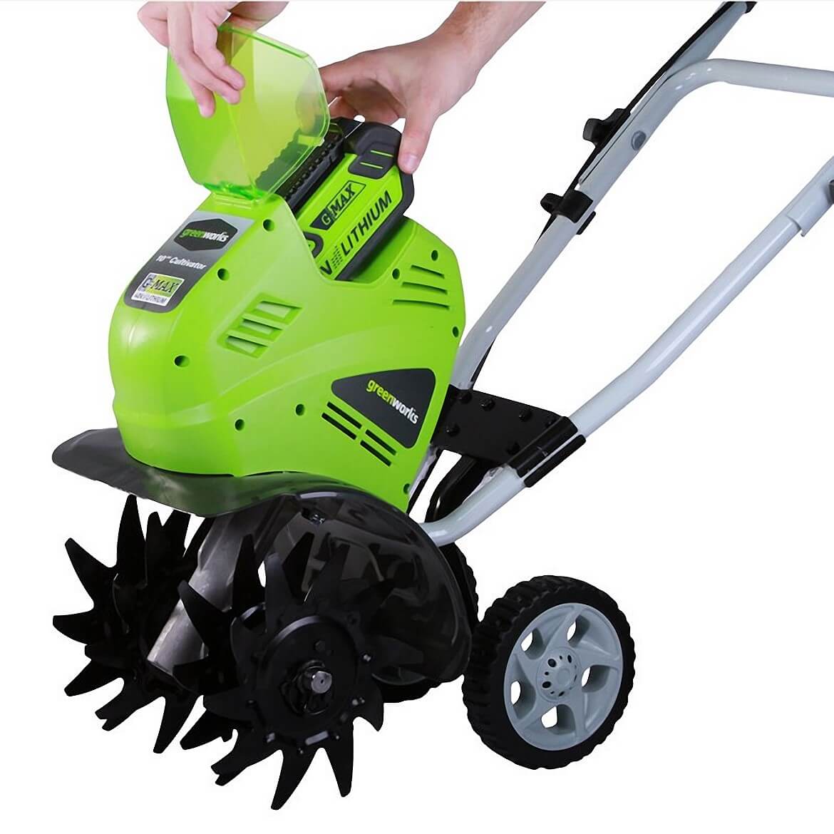 GreenWorks, GreenWorks 27062A 40-Volt G-MAX 10-Inch Cordless Cultivator - Bare Tool