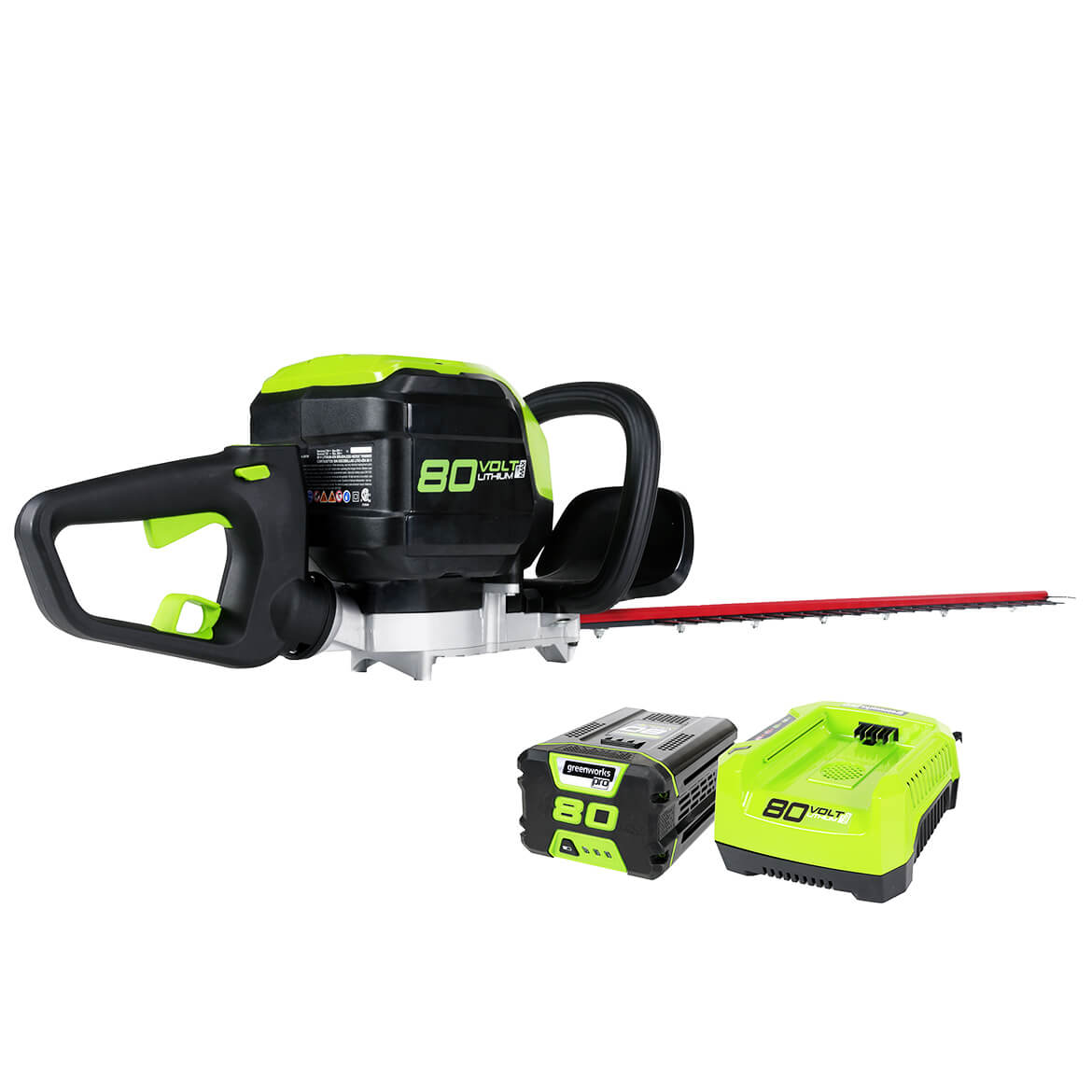 GreenWorks, GreenWorks GHT80320 80-Volt 24-Inch 2.0Ah Cordless Hedge Trimmer Kit - 22372