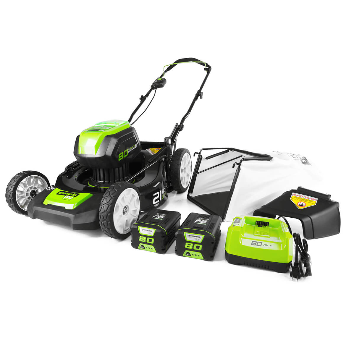 GreenWorks, GreenWorks GLM801600 80-Volt 21-Inch 3-in-1 Cordless Lawn Mower Kit - 2500402