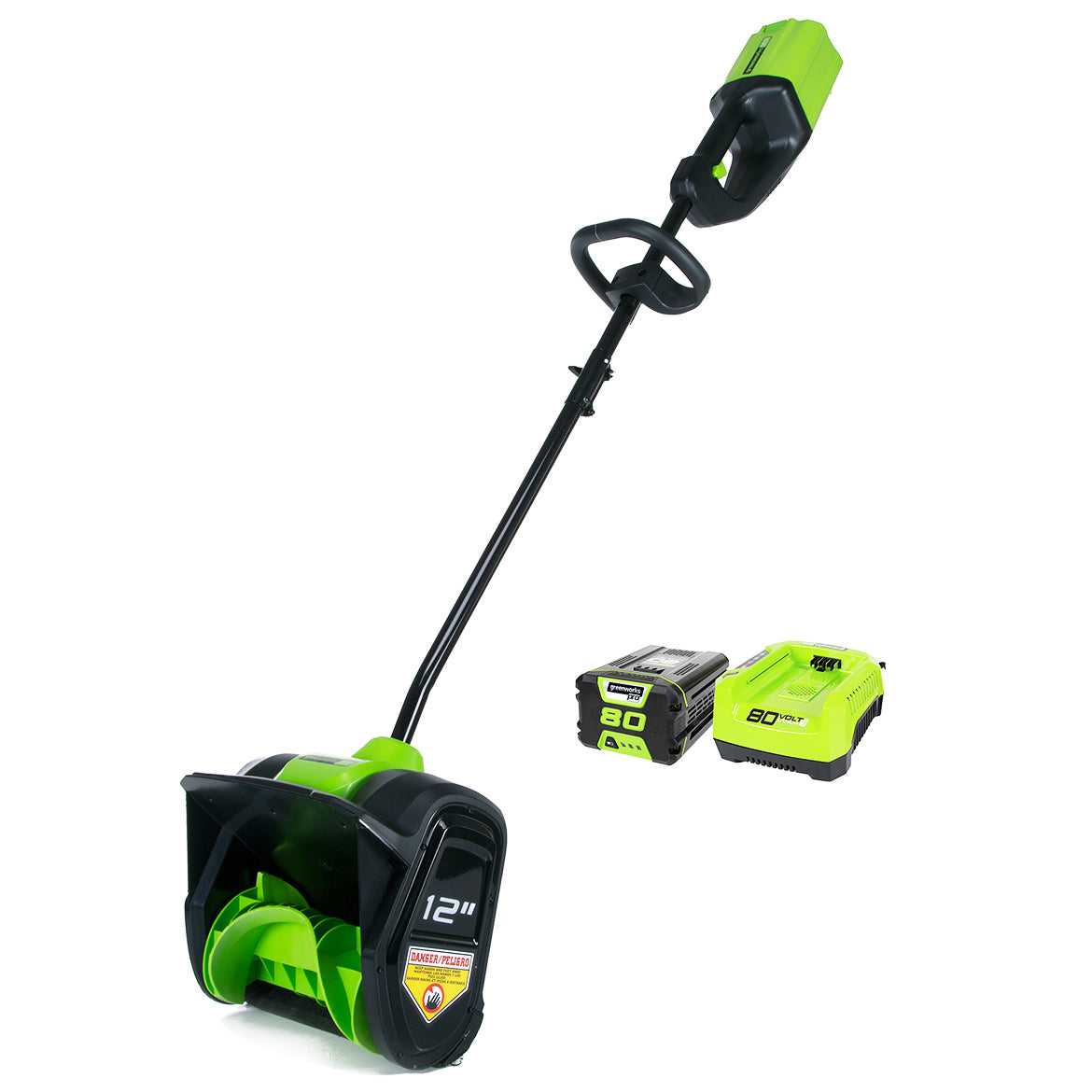 GreenWorks, GreenWorks GLSS802100 80-Volt 12-Inch 2.0Ah Cordless Snow Shovel Kit - 2600602