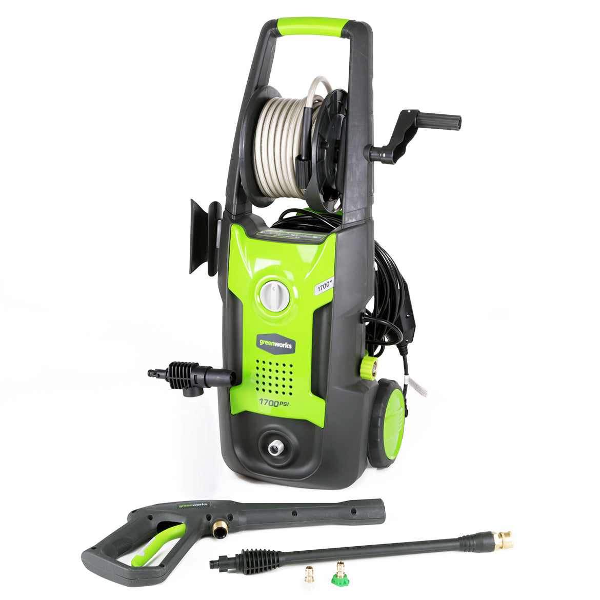 GreenWorks, GreenWorks GPW1702 1,700-Psi Vertical Pressure Washer w/ Hose Reel -  5100402