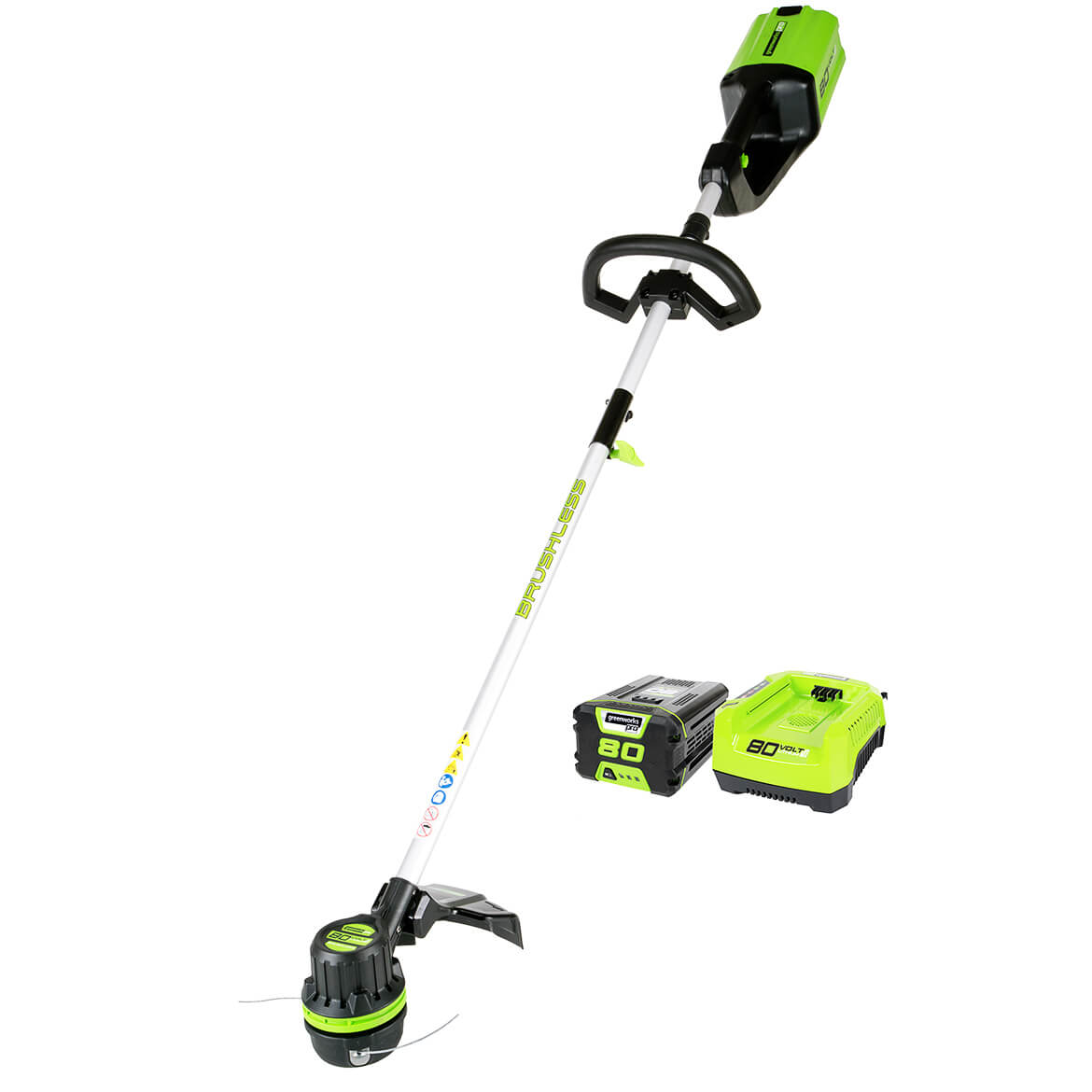 GreenWorks, GreenWorks ST80L210 80-Volt 16-Inch Cordless String Trimmer Kit - 2100102