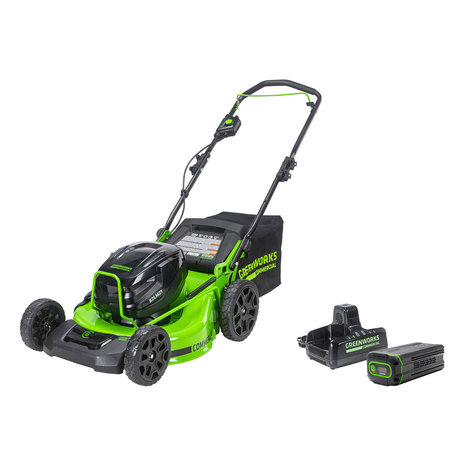 GreenWorks Commercial, Greenworks Commercial 82LM21-5DP 82V 21" Brushless Cordless Push Mower Kit