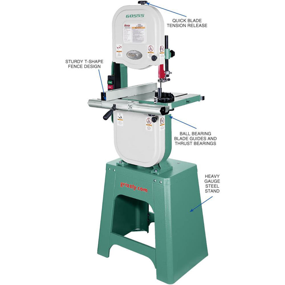 Grizzly, Grizzly G0555 110V/220V The Ultimate 14 Inch Bandsaw