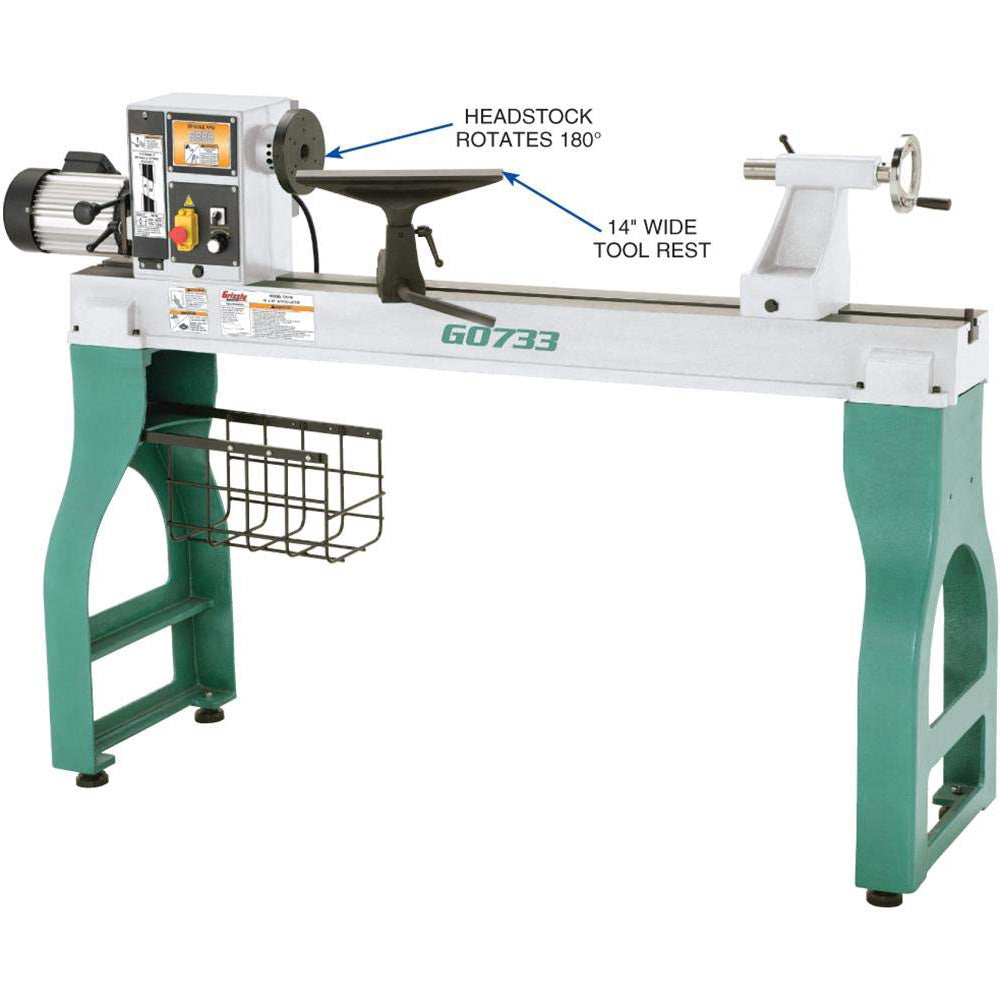 Grizzly, Grizzly G0733 18 Inch x 47 Inch Heavy Duty Wood Lathe