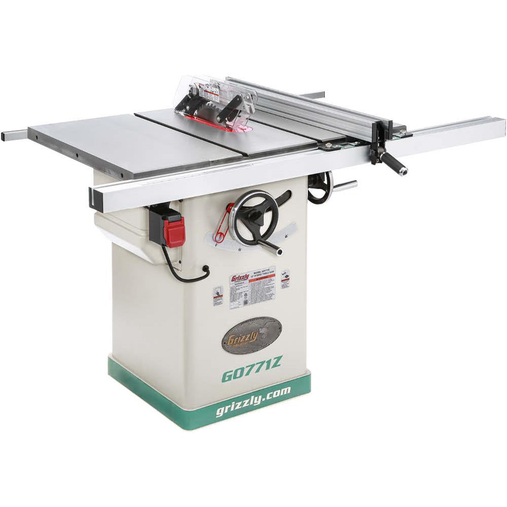 Grizzly, Grizzly G0771Z 120V/240V 10 Inch 2 HP 120V Hybrid Table Saw with T-Shaped Fence