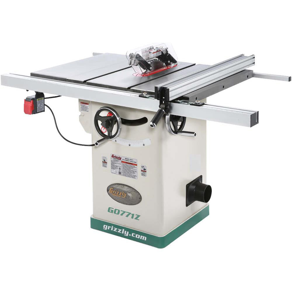 Grizzly, Grizzly G0771Z 120V/240V 10 Inch 2 HP 120V Hybrid Table Saw with T-Shaped Fence