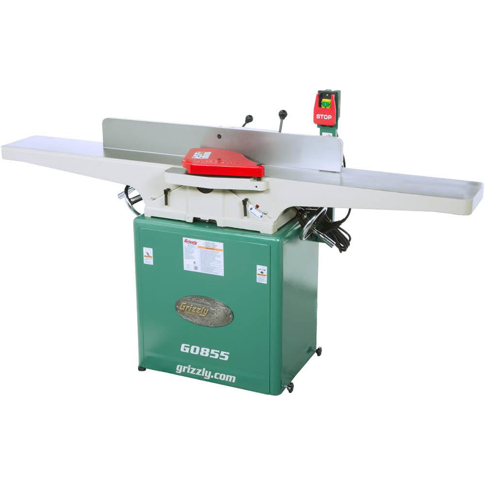 Grizzly, Grizzly G0855 230V 8 Inch x 72 Inch Jointer with Built-in Mobile Base