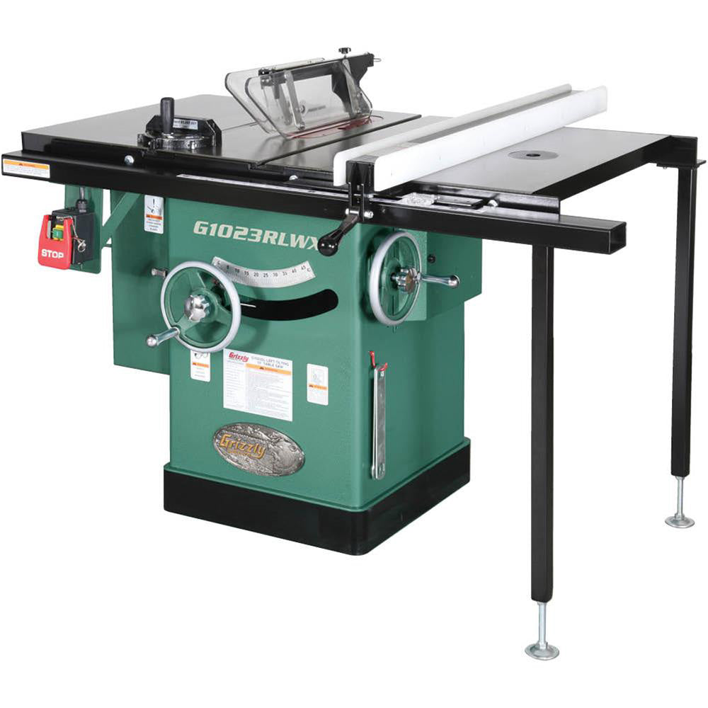 Grizzly, Grizzly G1023RLWX 240V 10 Inch 5 HP 240V Cabinet Left-Tilting Table Saw