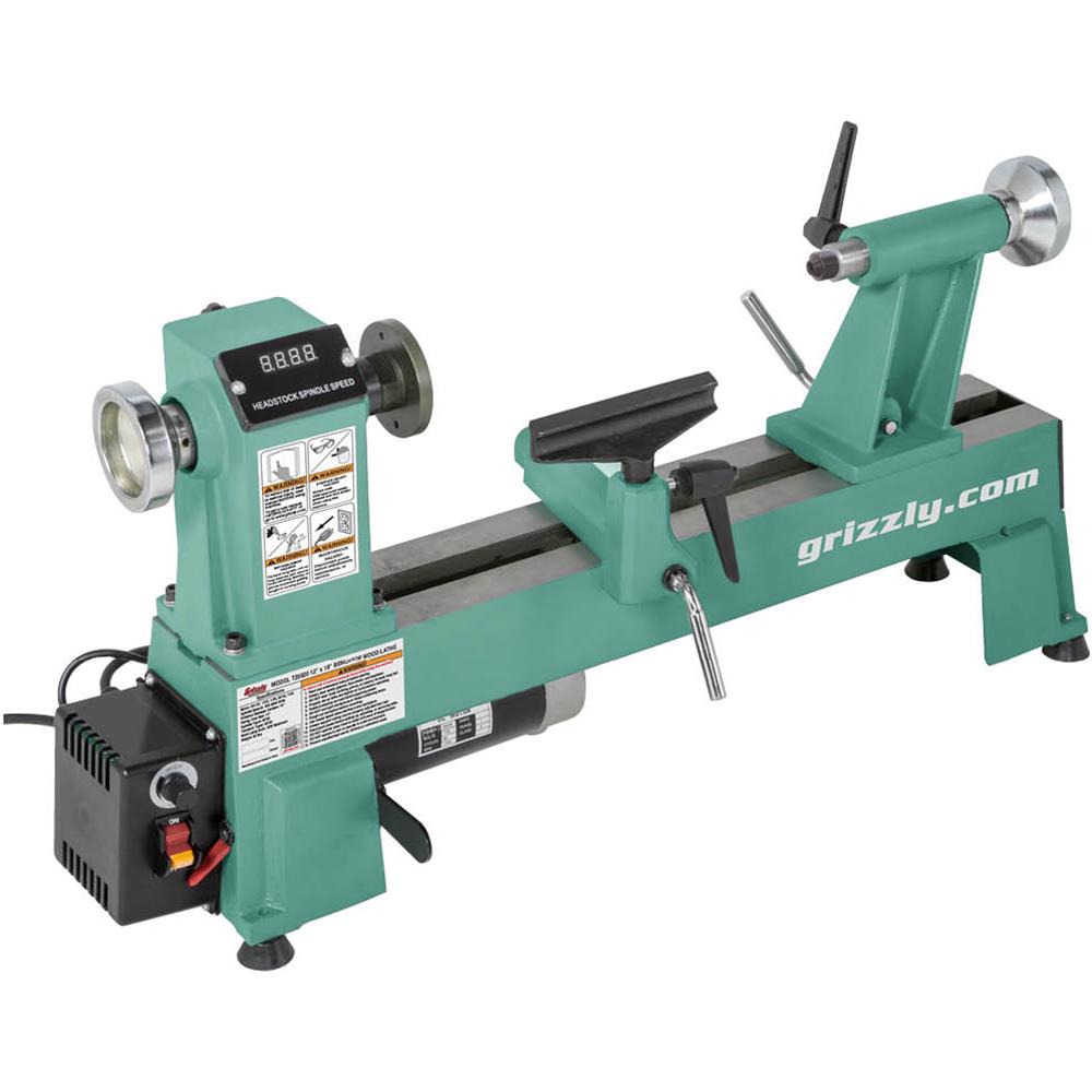 Grizzly, Grizzly T25920 110V 12 Inch x 18 Inch Variable-Speed Wood Lathe