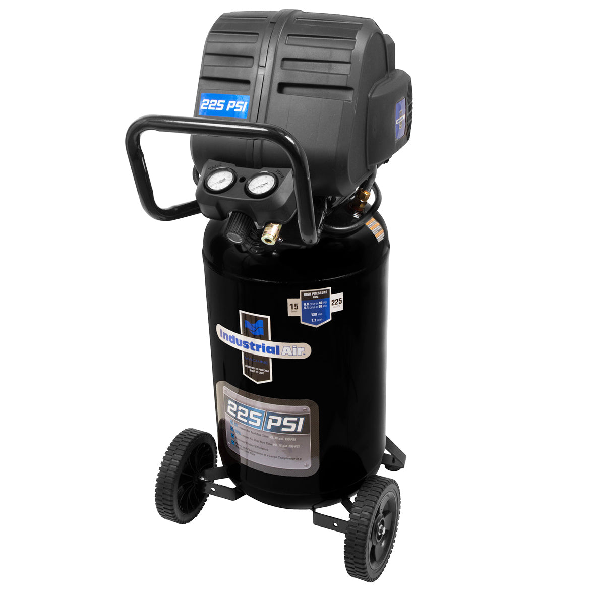 Industrial Air, Industrial Air C151I 120-Volt 15 Gallon 225-Psi Vertical Air Compressor