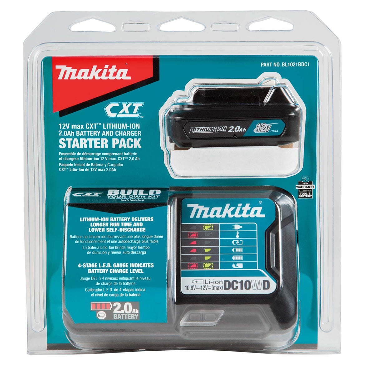 Makita, Makita BL1021BDC1 12-Volt 2.0Ah CXT Lithium-Ion Battery and Charger Starter Kit