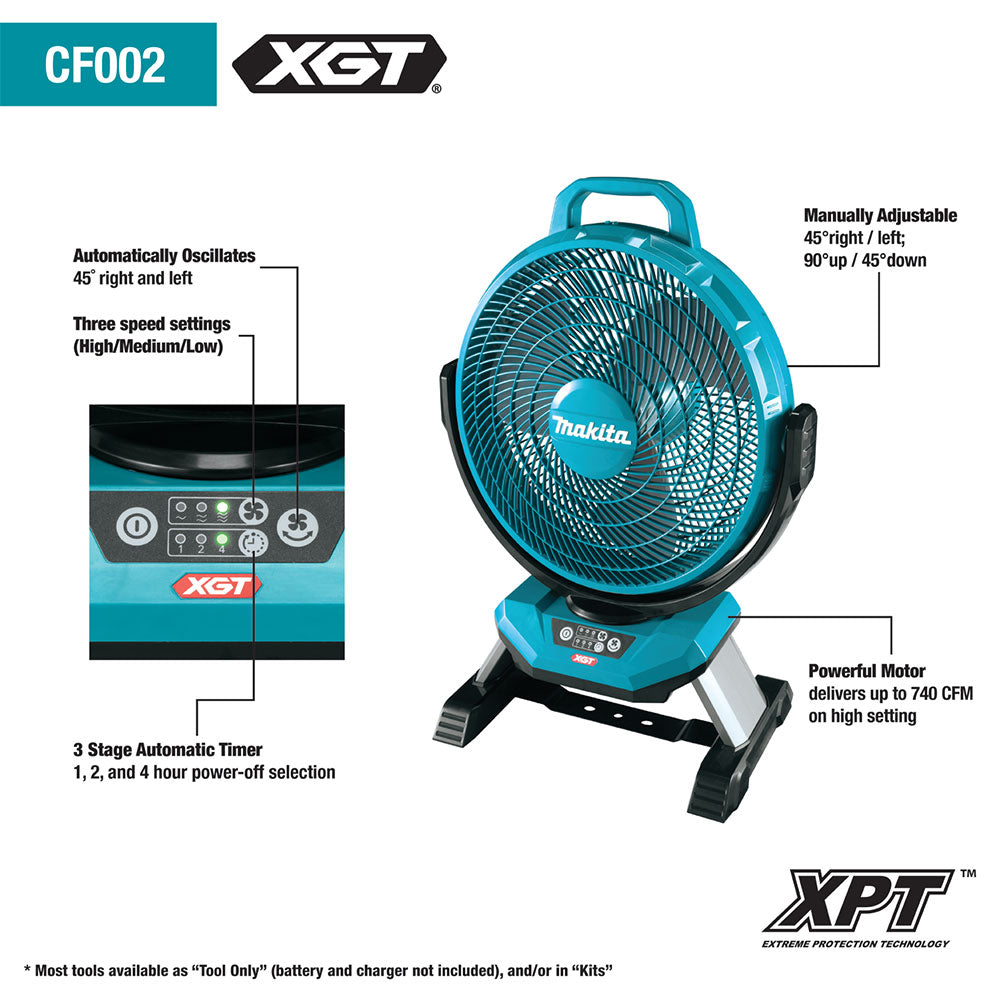 Makita, Makita CF002GZ 40V MAX XGT Lithium-Ion Cordless 13" Fan - Bare Tool