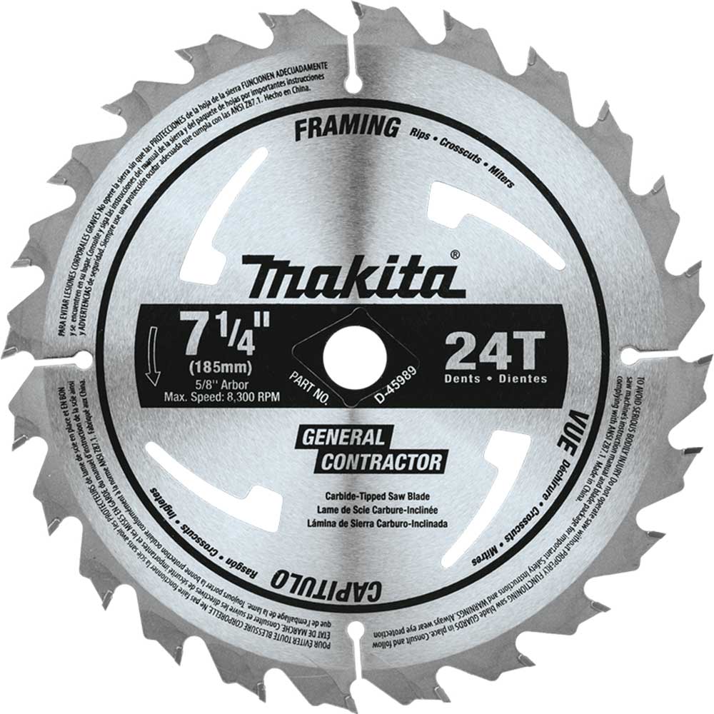 Makita, Makita D-45989-10 7-1/4" 24T Carbide Tipped Framing Circular Saw Blade - 10 PK