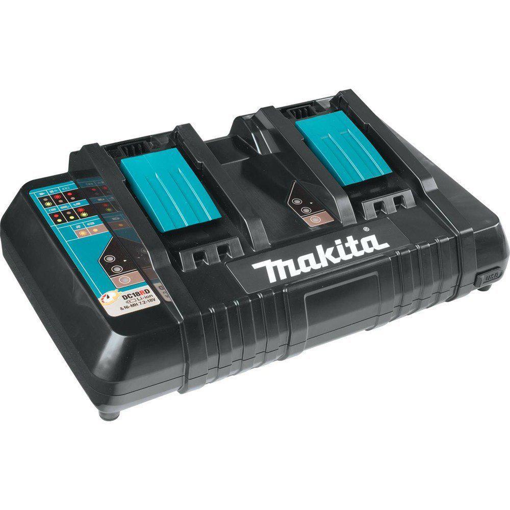 Makita, Makita DC18RD 18V Lithium-Ion Dual Port Rapid Optimum Charger with USB Port