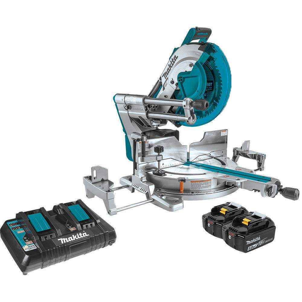 Makita, Makita XSL07PT 18 volts X2 LXT Brushless Cordless Dual Miter Saw with Laser Kit