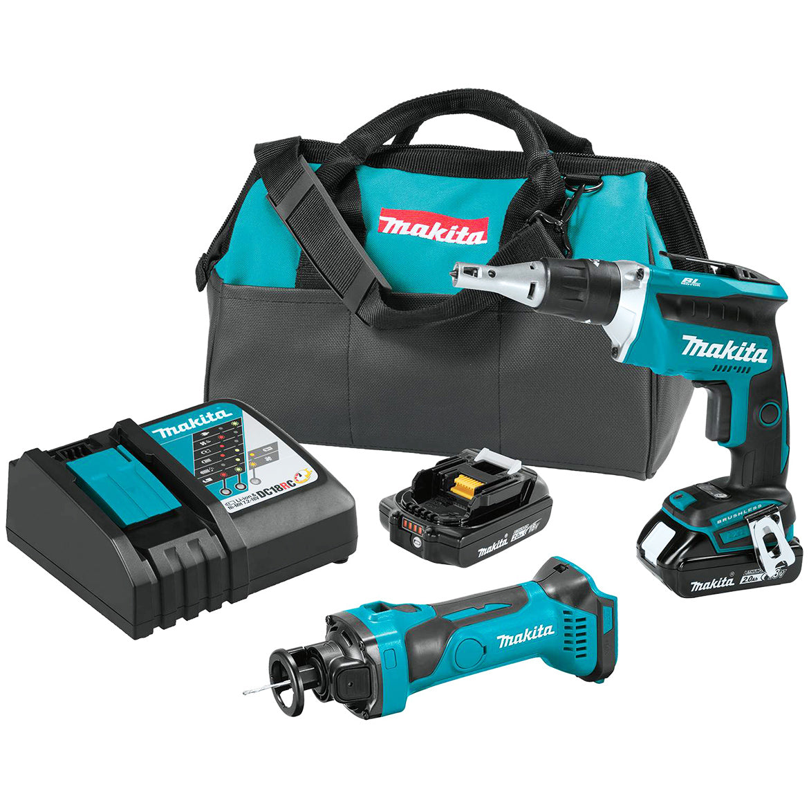 Makita, Makita XT255R 18-Volt 2-Tool Cordless Screwdriver and Cut-Out Tool Combo Kit