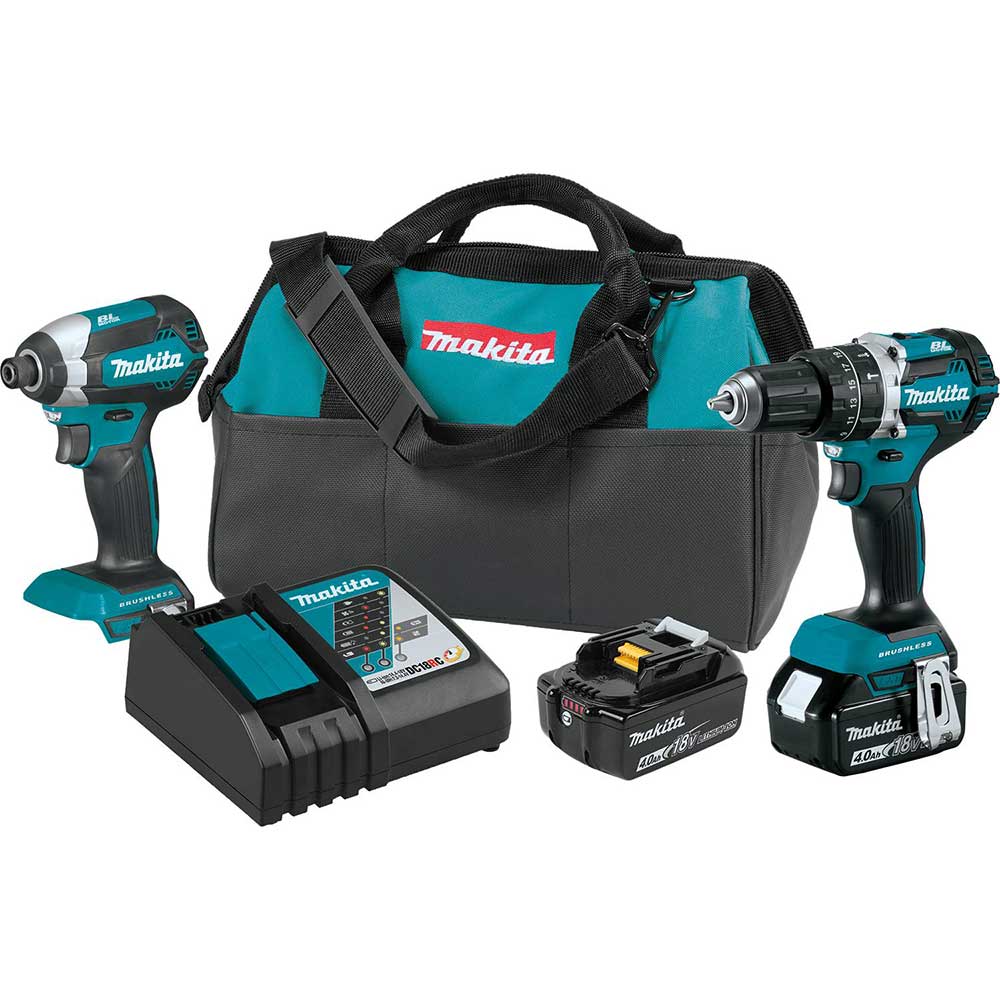 Makita, Makita XT269M 18-Volt 4.0 Ah LXT Lithium-Ion Brushless Cordless Combo Kit - 2pc