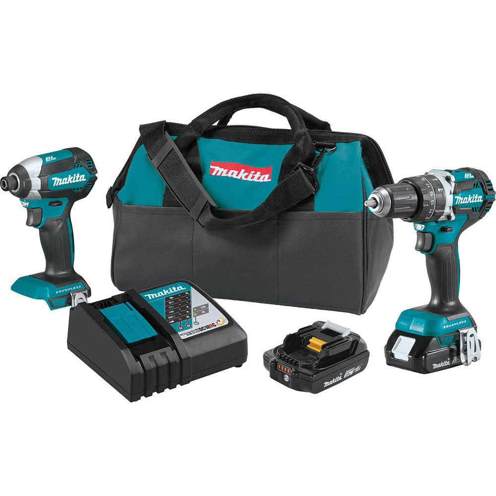 Makita, Makita XT269R 18-Volt 2.0 Ah LXT Lithium-Ion Brushless Cordless Combo Kit - 2pc