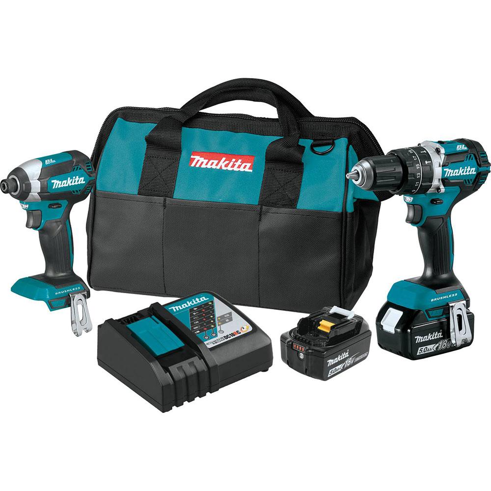 Makita, Makita XT269T 18 Volt 5.0Ah 2-Tool Brushless Cordless Driver Combo Kit