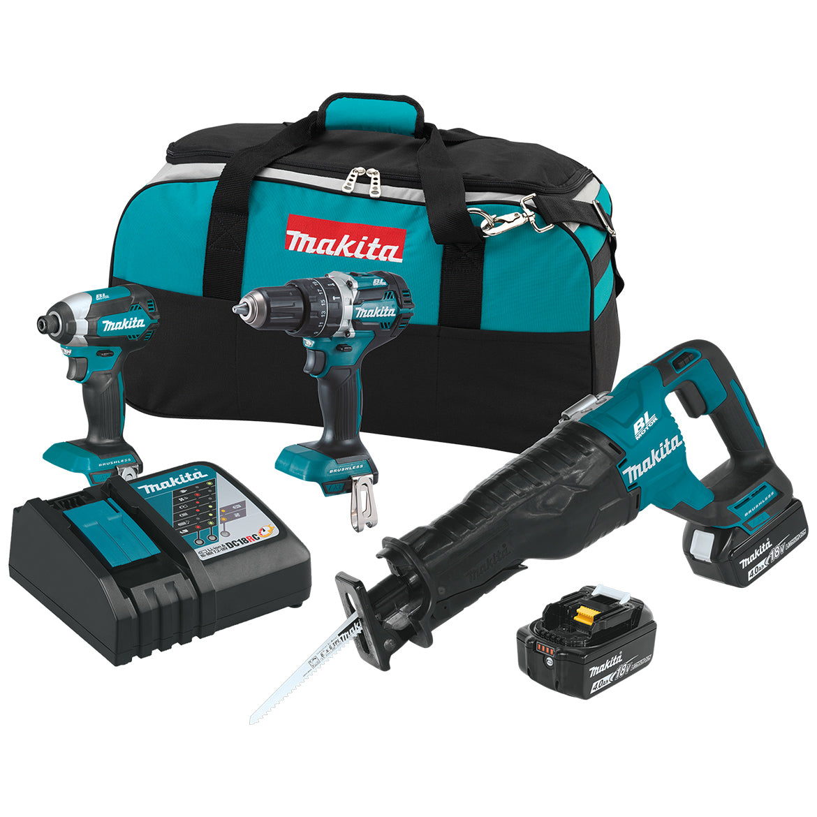 Makita, Makita XT328M 18-Volt 4.0Ah 3-Tool LXT Lithium-Ion Brushless Cordless Combo Kit