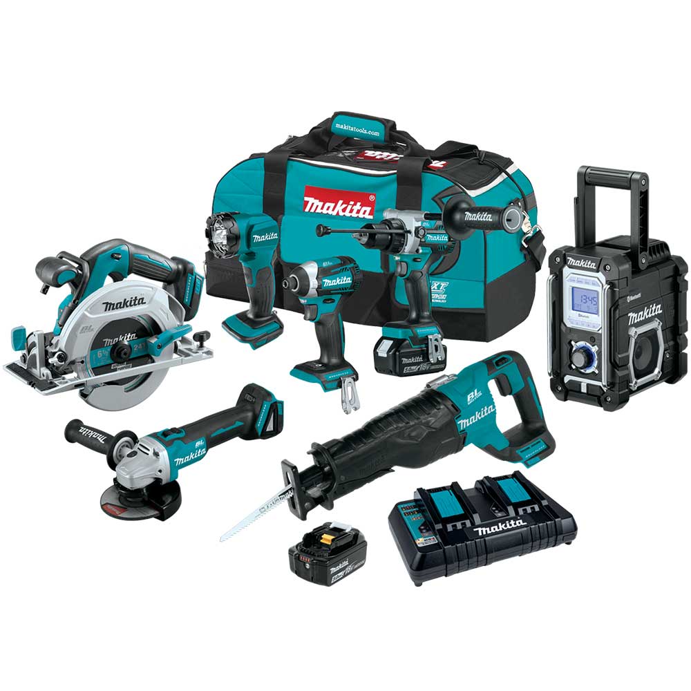 Makita, Makita XT707PT 18V LXT Li-Ion Brushless Cordless 7 Tool Combo 5.0 Ah Kit