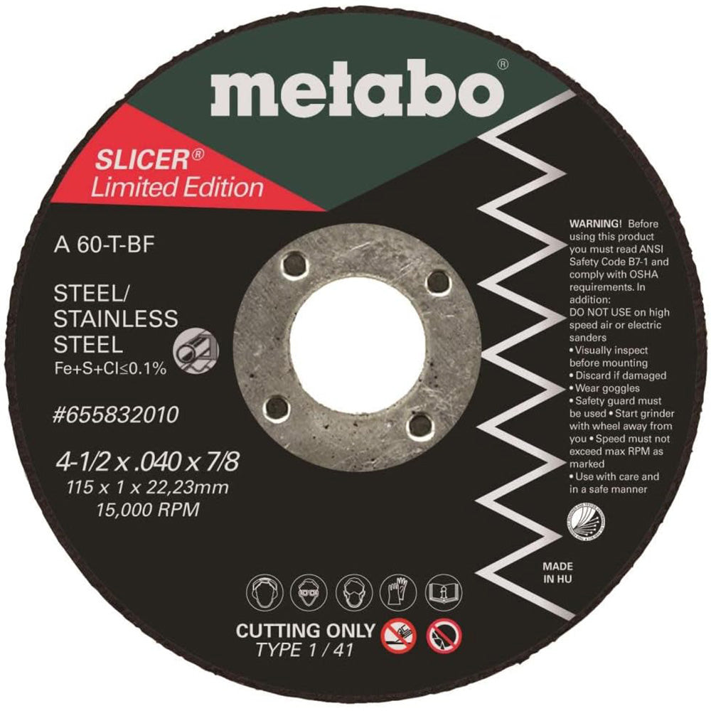 Metabo, Metabo 655832010 A60T Steel/Stainless Steel Slicer Wheel Promo Tin - 10 PK