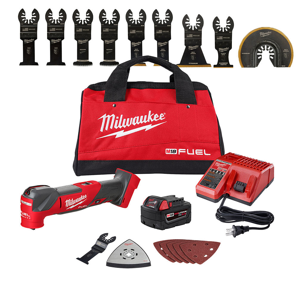 Milwaukee, Milwakee 2836-21MT 18V FUEL M18 Multi Tool Kit w/ Blade Set - 9 PC