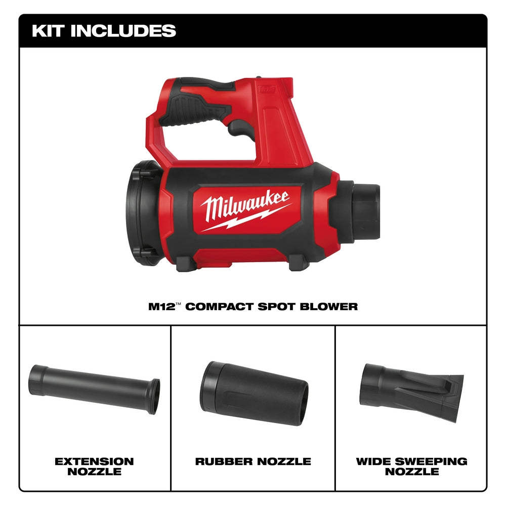 Milwaukee, Milwaukee 0852-20 M12 Cordless Lithium-Ion Variable Speed Compact Spot Blower